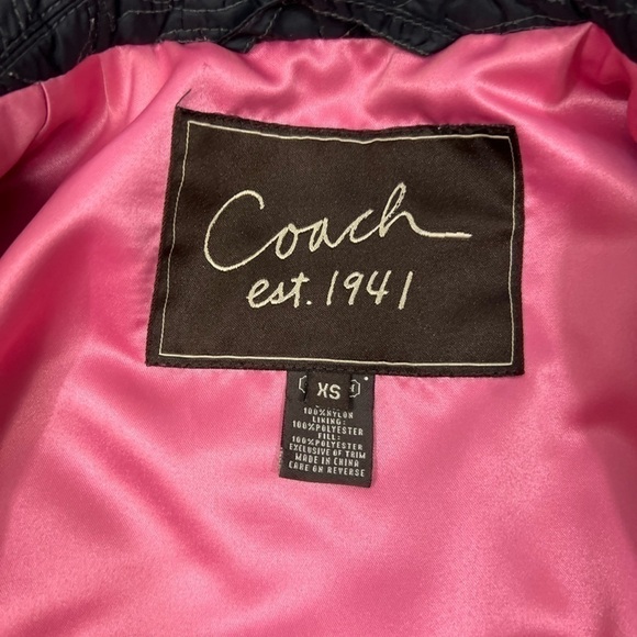 COACH Signature "C" Quilted Logo Snap Front Jacket Coat Women XS - Picture 13 of 13